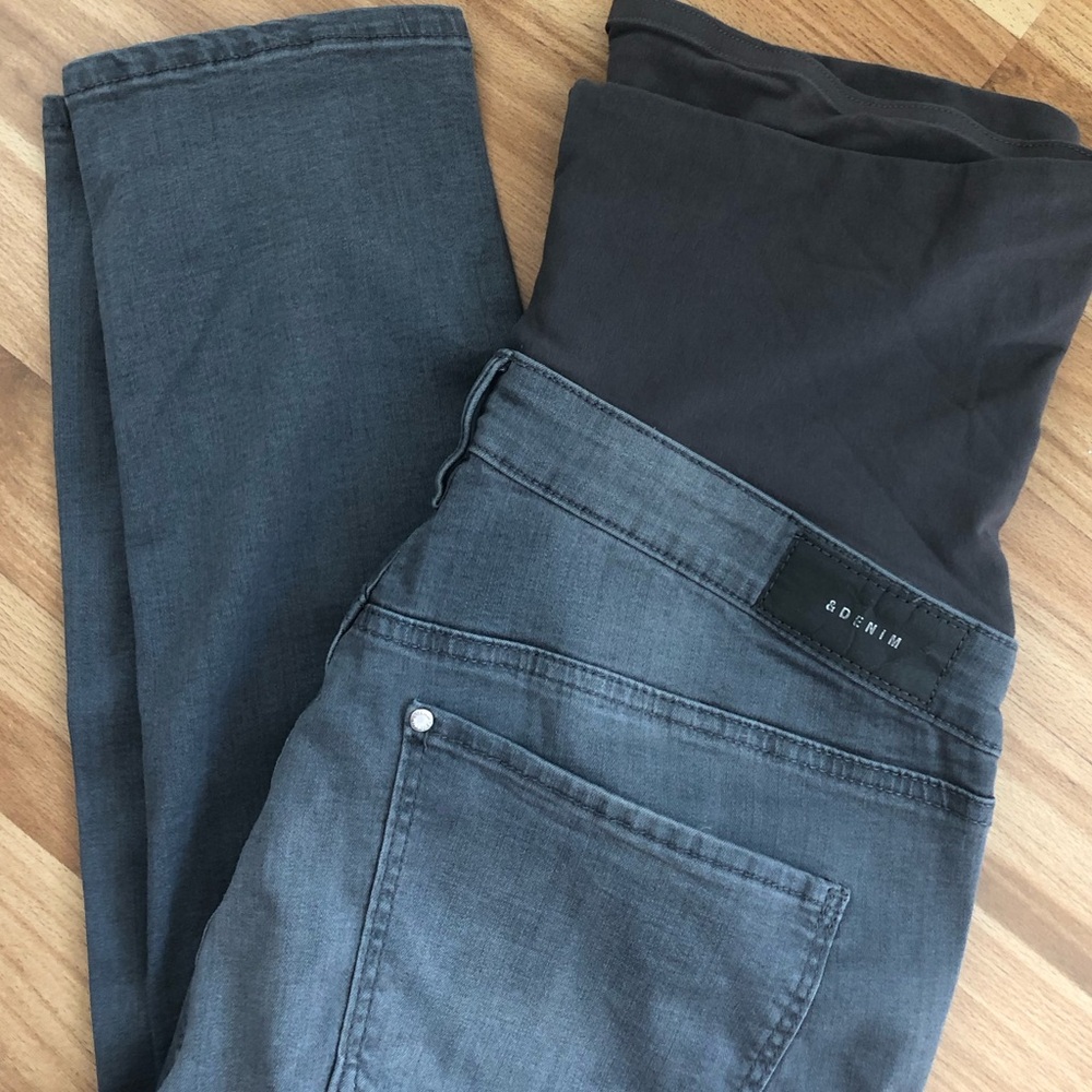 Maternity Jeans, Gray, Over the Bump, & Denim, Size US 12